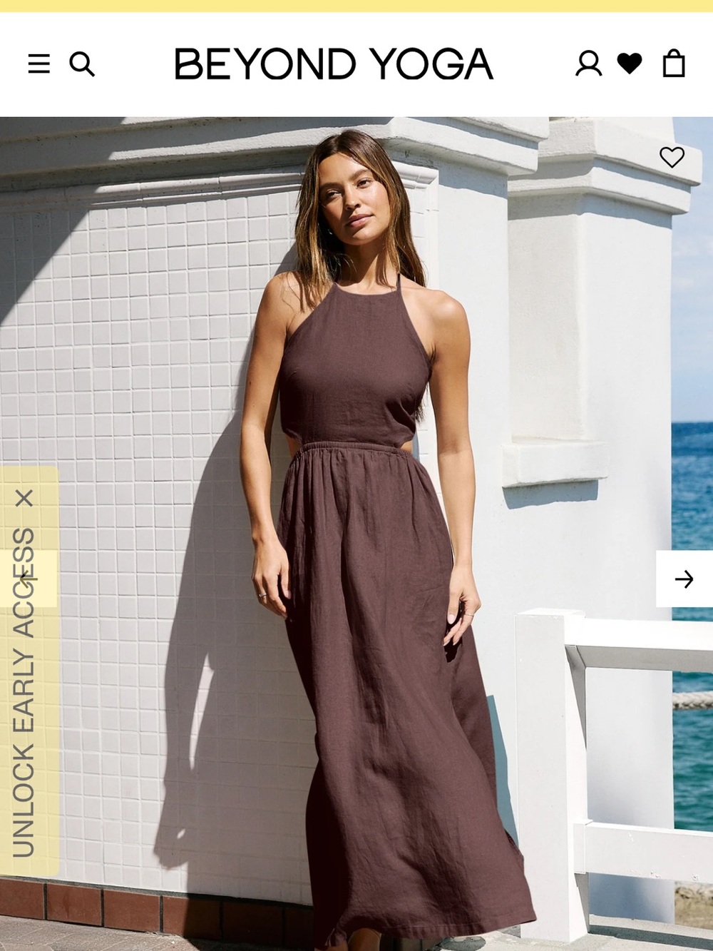 Beyond Yoga Brown Halter Maxi Dress
